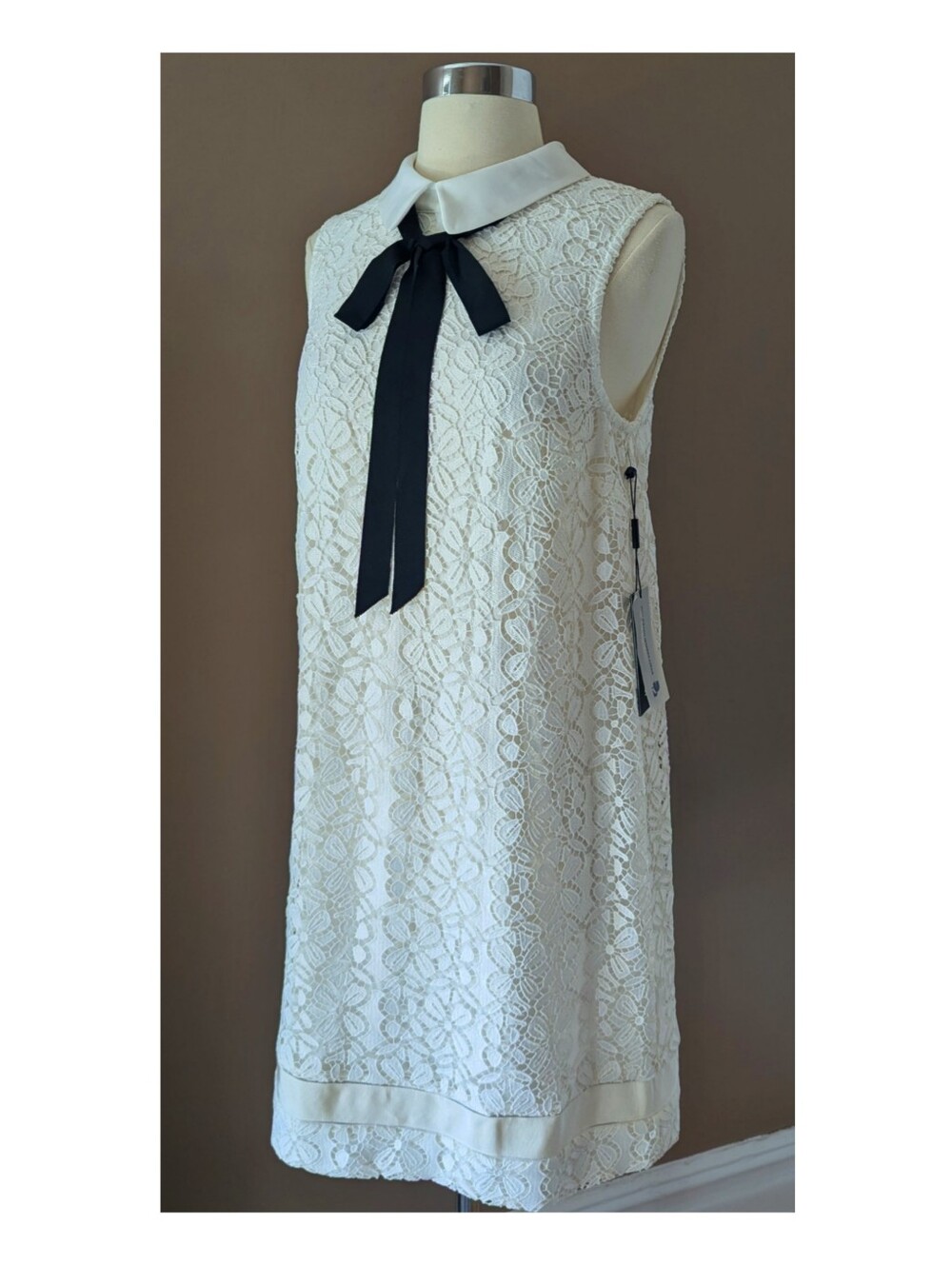 NWT Karl Lagerfeld Women's White Sleeveless Dress